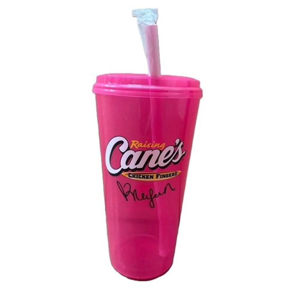 Limited Megan Moroney Cloud 9 Raising Canes Pink Glitter Cup with Lid and Straw